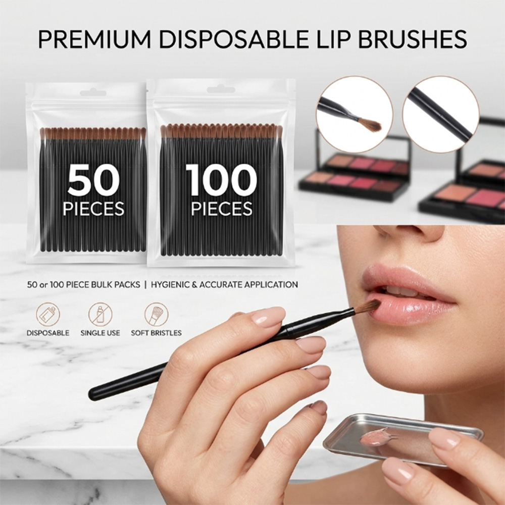Lip Balm - 50/100 adet Tek Kullanımlık Dudak Fırçası
